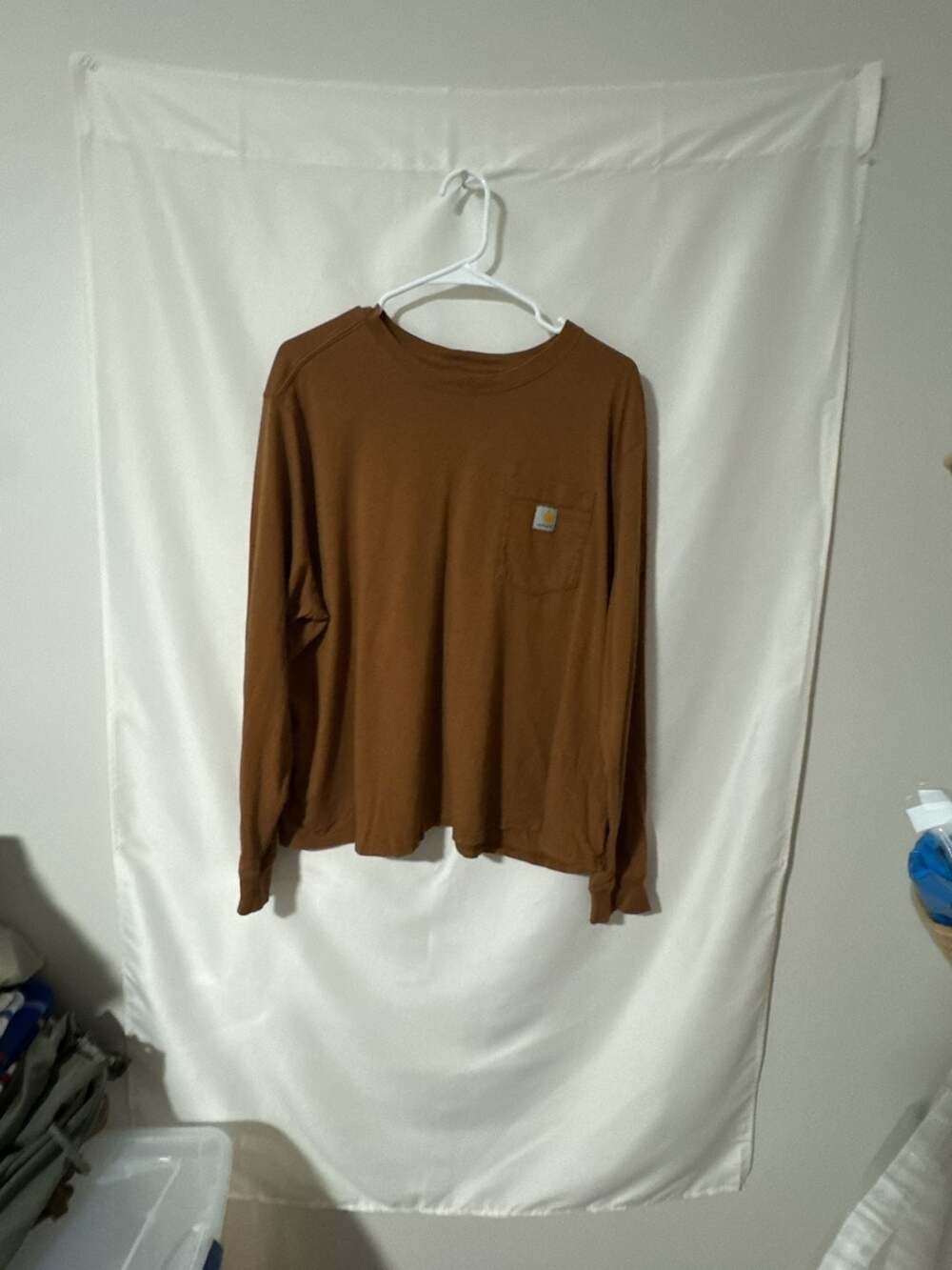 Carhartt Loose Fit Pocket Long Sleeve Shirt Size 2X Brown